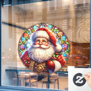 Santa Round Window Cling