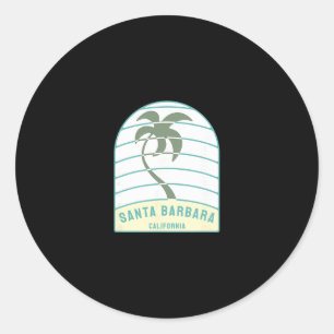 Santa Rra Beach California Palm Tree Ca Vacation Classic Round Sticker