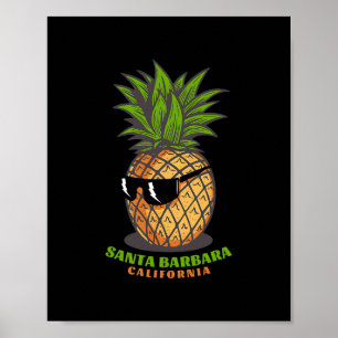 Santa Rra California Ca Pineapple Sungles Vacation Poster