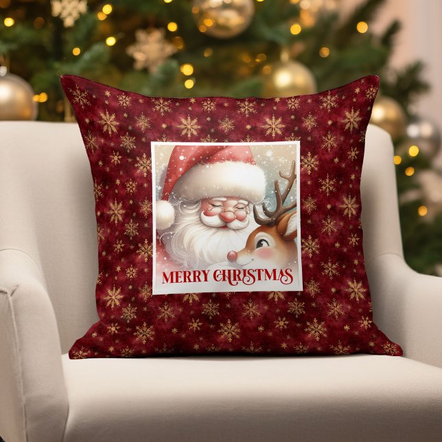 Santa Rudolph Classic Christmas Pillow Festive Fun (Santa Rudolph Classic Christmas Pillow Festive Fun)