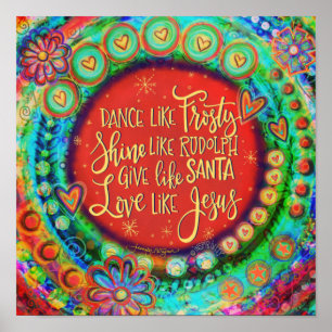 Santa Rudolph Frosty Jesus Christmas Inspirivity Poster