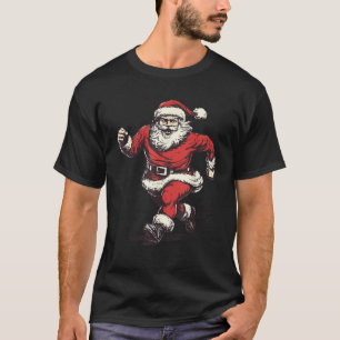 Santa Running Funny Cross Country Runner Christmas T-Shirt