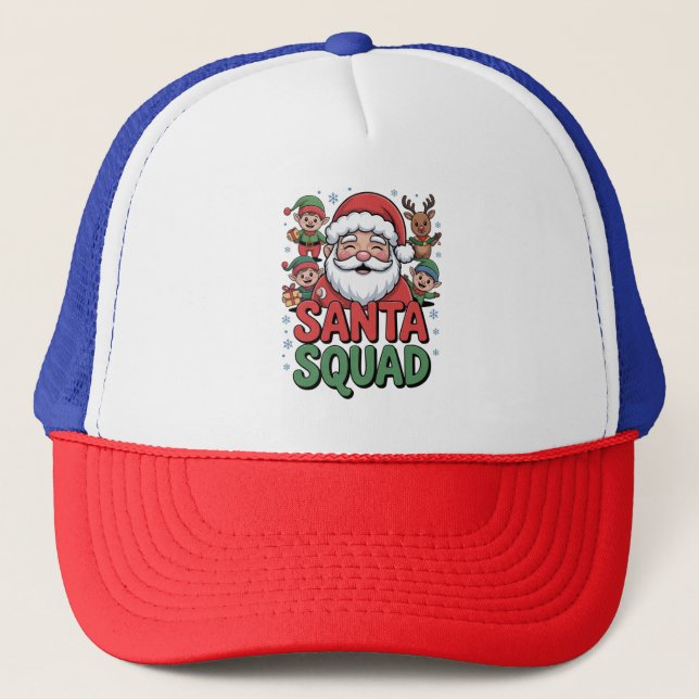 Santa’s Bad Influence (Funny Santa Squad) Trucker Hat (Front)