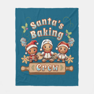 Santa’s Baking Crew Christmas Cookies Fleece Blanket