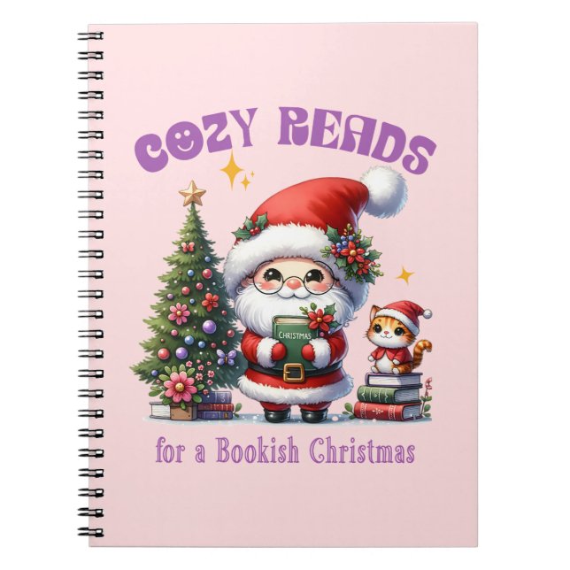 Santa’s Bookish Christmas Cozy Reads Notebook (Front)