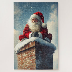 Santa’s Chimney Pause: A Winter’s Smile Jigsaw Puzzle