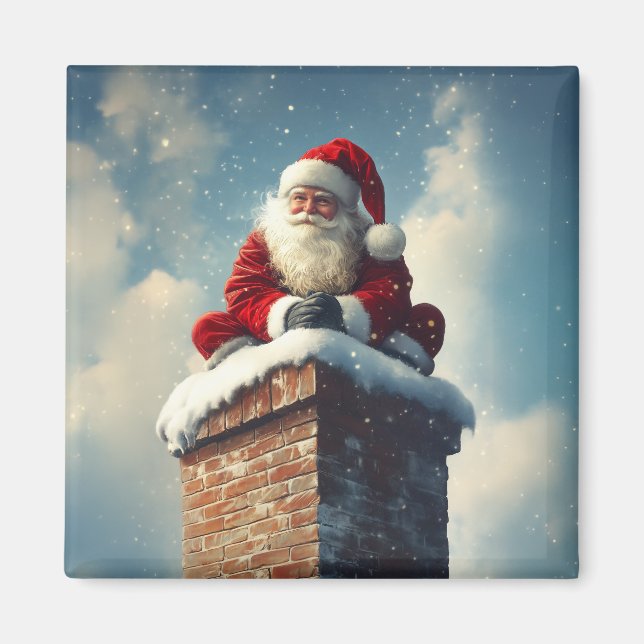 Santa’s Chimney Pause: A Winter’s Smile Magnet (Front)