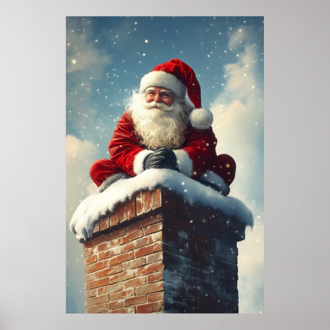 Santa’s Chimney Pause: A Winter’s Smile Poster (Front)