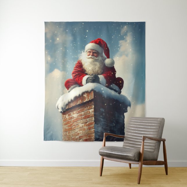 Santa’s Chimney Pause: A Winter’s Smile Tapestry (In Situ)