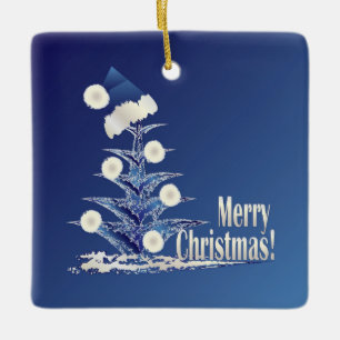Santa s Christmas tree Ceramic Ornament