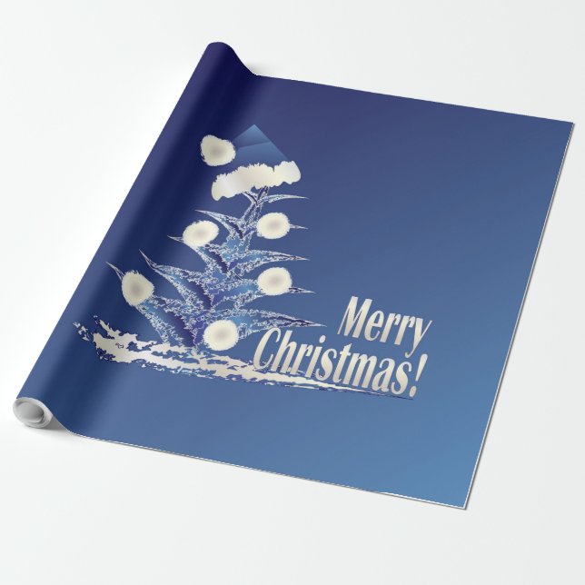 Santa s Christmas tree Wrapping Paper (Unrolled)