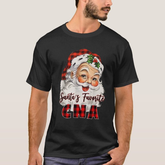 Santa s Claus Favourite CNA Flannel Christmas 2020 T-Shirt (Front)