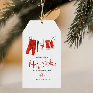 Santa’s Clothesline Merry Christmas Personalised Gift Tags
