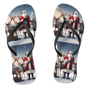 Santa’s Crew: Father Christmas Poses Reindeers Thongs