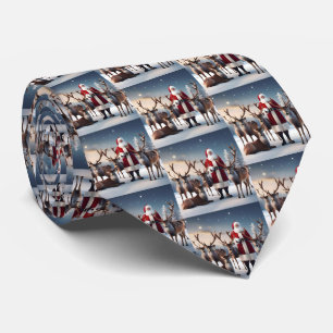 Santa’s Crew: Father Christmas Poses Reindeers Tie