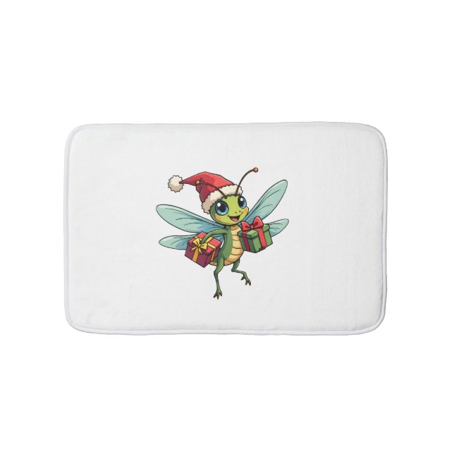 Santa’s Dragonfly Helper Bath Mat (Front)