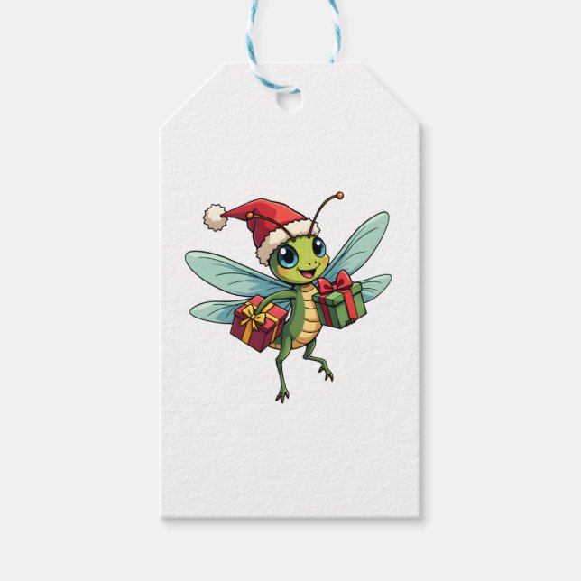 Santa�s Dragonfly Helper Gift Tags (Front)