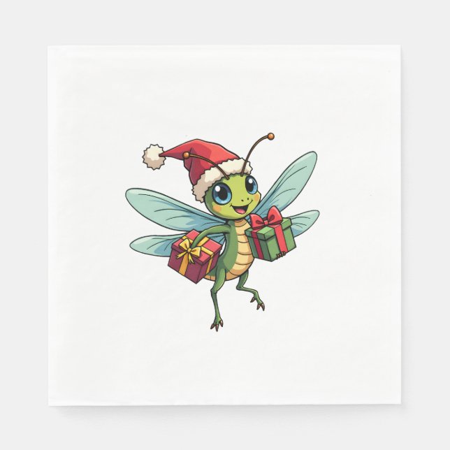 Santa’s Dragonfly Helper Napkin (Front)