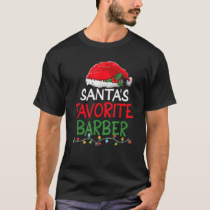 Santa s Favorite Barber Christmas Santa Claus tree T-Shirt