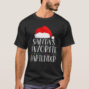 SANTA S FAVORITE BARTENDER Christmas Family Santa T-Shirt