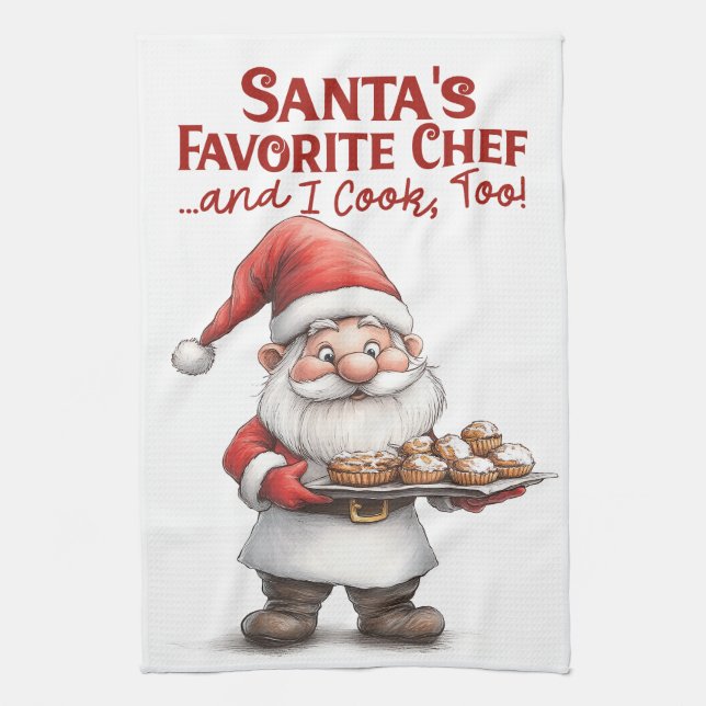 Santa’s Favorite Chef Tea Towel (Vertical)