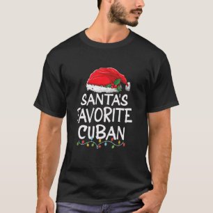 Santa s Favorite Cuban Christmas Santa Claus tree  T-Shirt
