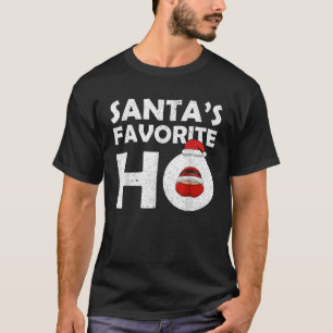 Santa s Favorite Fun Naughty Dirty Adult Christmas T-Shirt