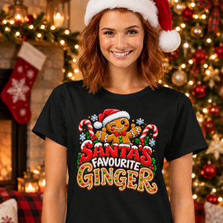 Santa’s Favorite Ginger – Funny Christmas Ginger T-Shirt