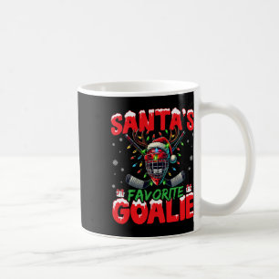 Santa’s Favorite Goalie Christmas Hockey Santa Hat Coffee Mug