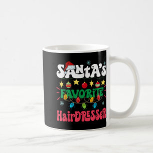 Santa S Favorite Hairdresser Santa Hat Xmas Light  Coffee Mug