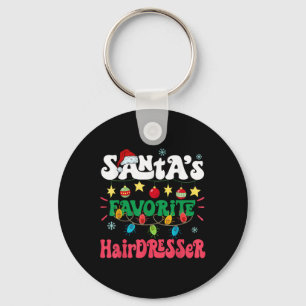 Santa S Favorite Hairdresser Santa Hat Xmas Light Key Ring