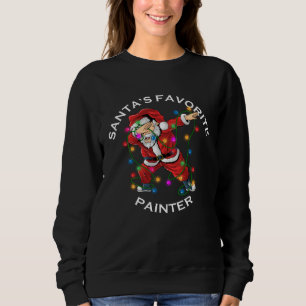 Santa s Favorite Painter Dabbing Santa Sweatshirt
