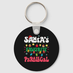 Santa S Favorite Paralegal Funny Santa Xmas Light Key Ring