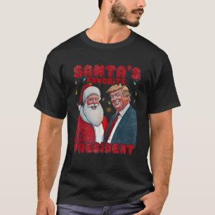 Santa s favorite President Trump Christmas lights  T-Shirt
