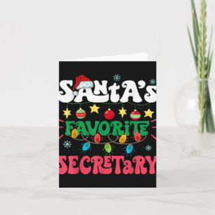 Santa S Favorite Secretary Funny Santa Xmas Light Card