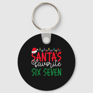 Santa’s Favorite Six Seven 67 Christmas Humor Meme Key Ring