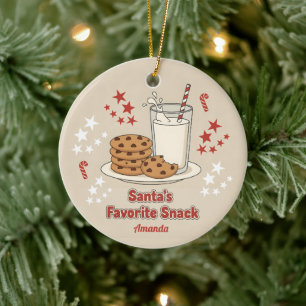Santa’s Favorite Snack Funny Christmas Ornament