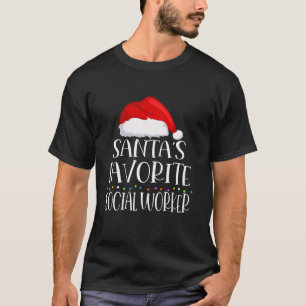 SANTA S FAVORITE social worker Christmas Family Sa T-Shirt