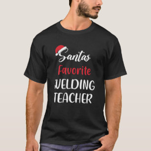Santa’S Favorite Welding Teacher Pajama Christmas T-Shirt