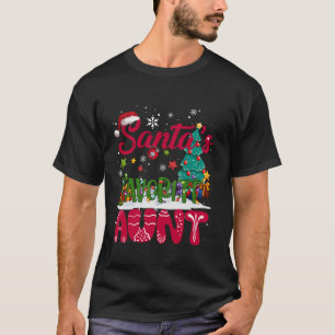 Santa s Favourite Aunt Santa Hat Ugly Christmas Sw T-Shirt