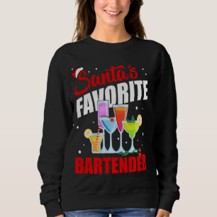 Santa S Favourite Bartender Funny Xmas Christmas Sweatshirt