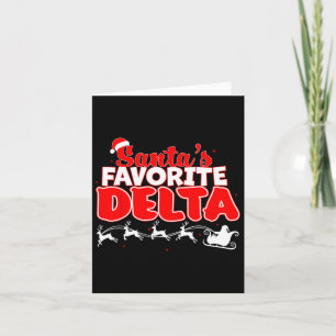 Santa’s Favourite Delta Christmas Sorority Xmas Wh Card
