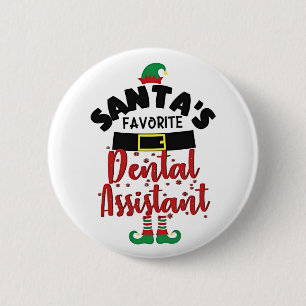 Santa’s Favourite Dental Assistance Christmas Sant 6 Cm Round Badge