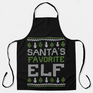 Santa’s Favourite Elf – Ugly Sweater Christmas Apron