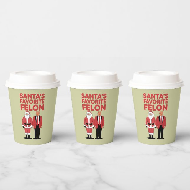 Santa’s Favourite Felon Trump Christmas Republican Paper Cups (Multi)