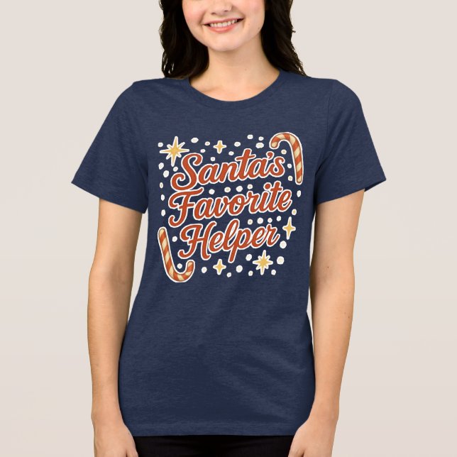  Santa’s Favourite Helper Tri-Blend Shirt (Front)