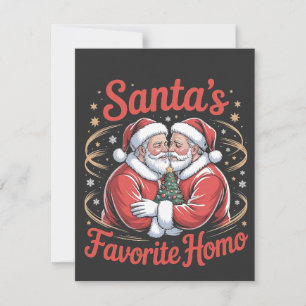 Santa’s Favourite Homo LGBT Pride Gay Christmas Card