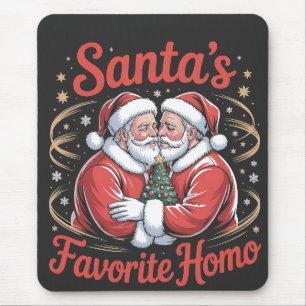 Santa’s Favourite Homo LGBT Pride Gay Christmas Mouse Pad