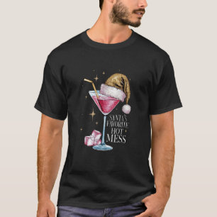 Santa s Favourite Hot Mess Christmas Holiday Marga T-Shirt