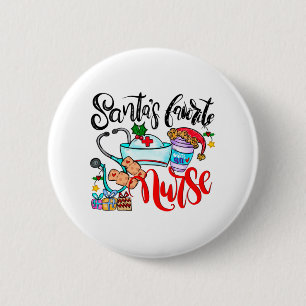 Santa’s Favourite Nurse   6 Cm Round Badge